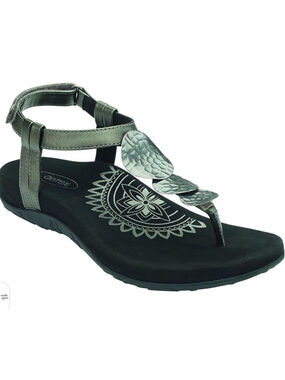 Aetrex Womens Olive Black Sandals Size 9-9.5